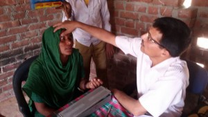 Organising free health check-up camps is a regular service activity of the Sansthan